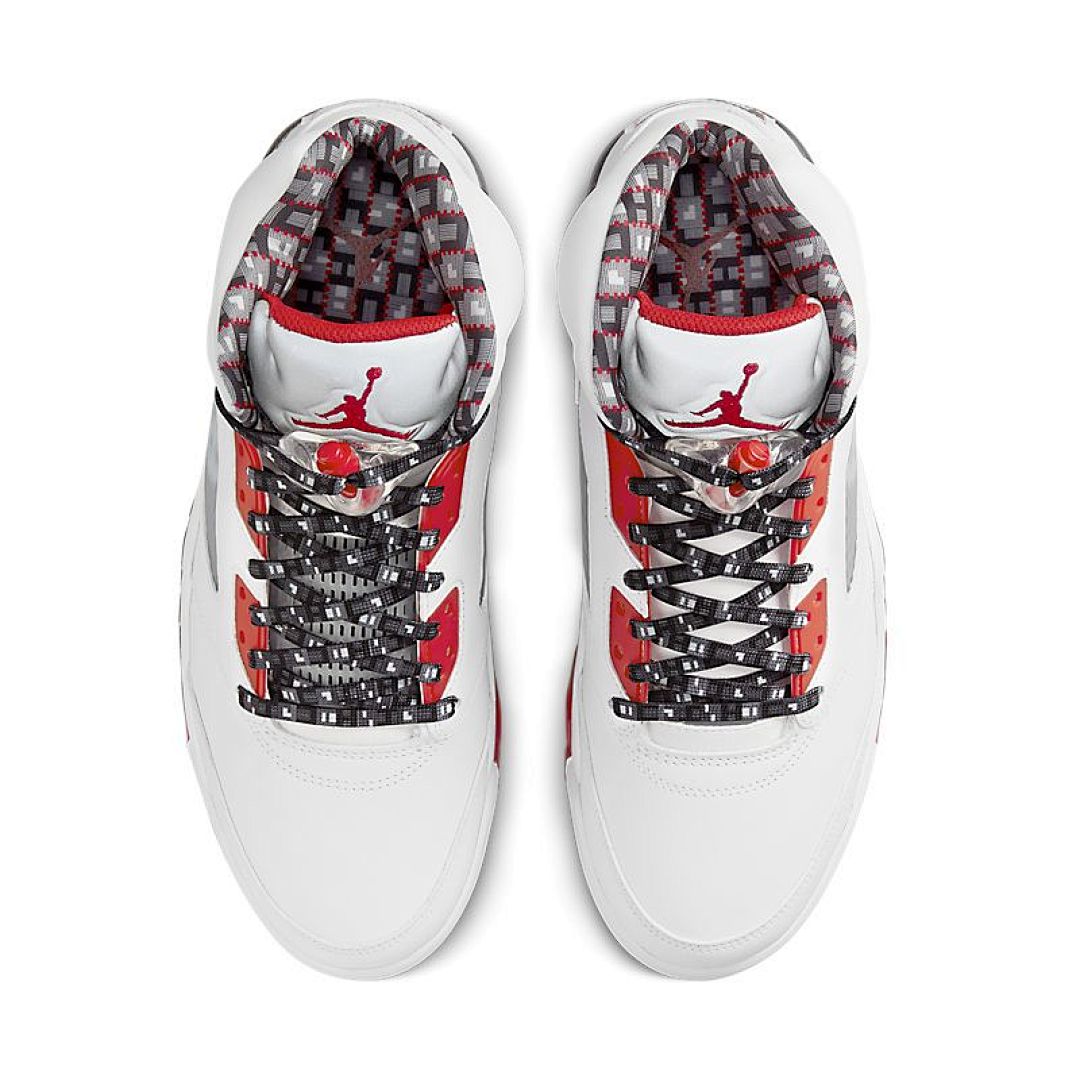 jordan air jordan 5 retro - Blanco Rojo Negro